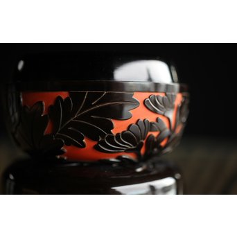 堆朱楊成 菊桐 彫漆堆漆棗　Q280 