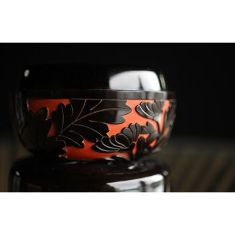 堆朱楊成 菊桐 彫漆堆漆棗　Q280 