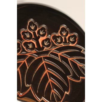 堆朱楊成 菊桐 彫漆堆漆棗　Q280 