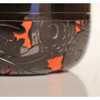 堆朱楊成 菊桐 彫漆堆漆棗　Q280 