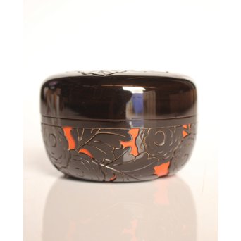 堆朱楊成 菊桐 彫漆堆漆棗　Q280 