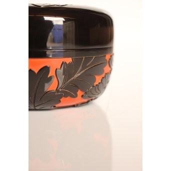 堆朱楊成 菊桐 彫漆堆漆棗　Q280 