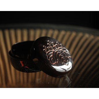 堆朱楊成 菊桐 彫漆堆漆棗　Q280 