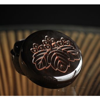 堆朱楊成 菊桐 彫漆堆漆棗　Q280 