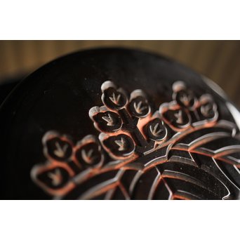 堆朱楊成 菊桐 彫漆堆漆棗　Q280 