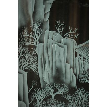 サンドブラストガラス 山水ガラス　GD0070 