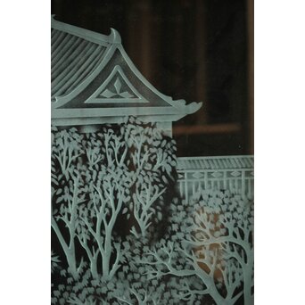 サンドブラストガラス 山水ガラス　GD0070 