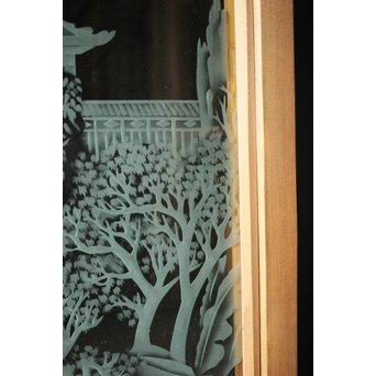 サンドブラストガラス 山水ガラス　GD0070 