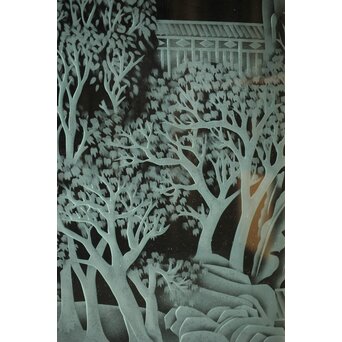 サンドブラストガラス 山水ガラス　GD0070 