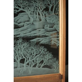 サンドブラストガラス 山水ガラス　GD0070 