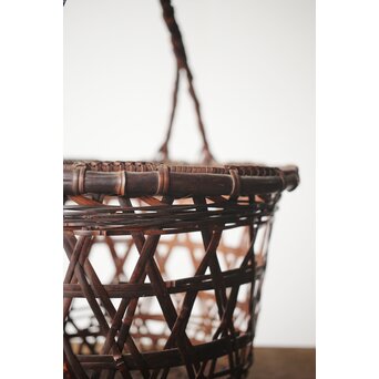 竹心斎 柳里恭式 竹釣籃/竹籠　U255 