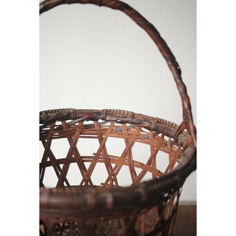 竹心斎 柳里恭式 竹釣籃/竹籠　U255 