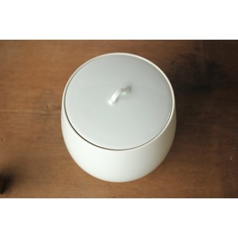 人間国宝 井上萬二 白磁水指 共箱　P262 