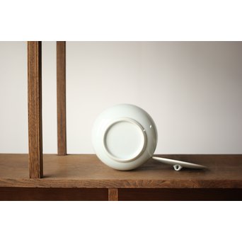 人間国宝 井上萬二 白磁水指 共箱　P262 