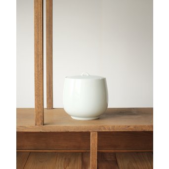 人間国宝 井上萬二 白磁水指 共箱　P262