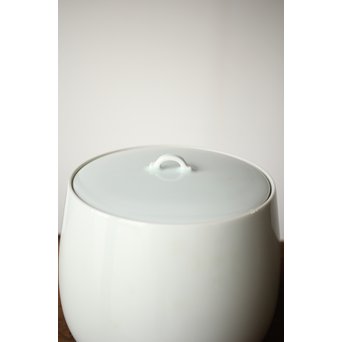 人間国宝 井上萬二 白磁水指 共箱　P262 