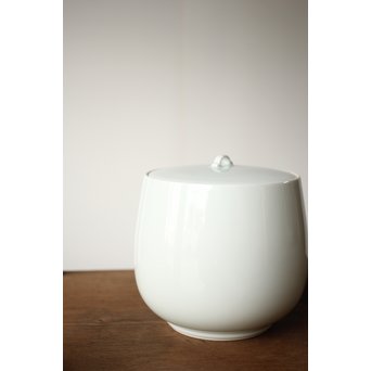 人間国宝 井上萬二 白磁水指 共箱　P262 