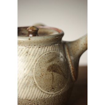 人間国宝 島岡達三 益子象嵌縄文 急須/汲出/湯呑/茶器揃　P263 