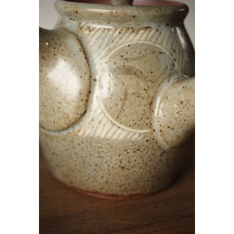 人間国宝 島岡達三 益子象嵌縄文 急須/汲出/湯呑/茶器揃　P263 