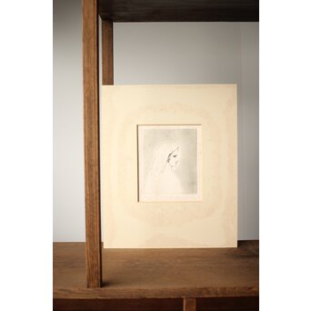 舟越保武 婦人像 エッチング/リトグラフ 額装　Z262