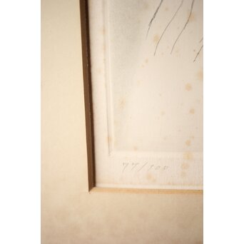 舟越保武 婦人像 エッチング/リトグラフ 額装　Z262 