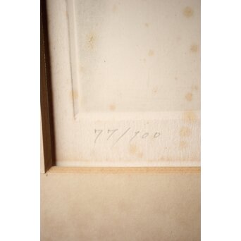 舟越保武 婦人像 エッチング/リトグラフ 額装　Z262 