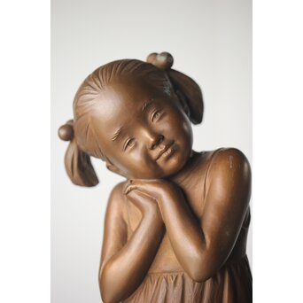 加藤豊 ブロンズ 少女像 銅像　M274 