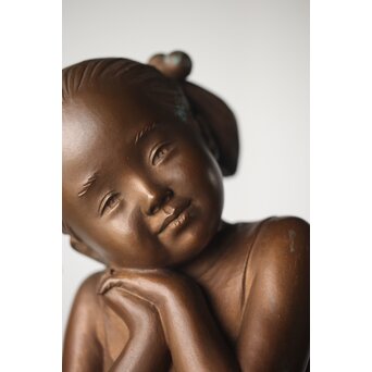 加藤豊 ブロンズ 少女像 銅像　M274 