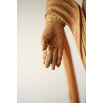 松下武雄作 観音立像 仏教美術彩色木彫　X310 