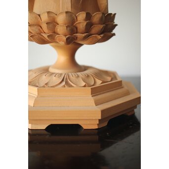 松下武雄作 観音立像 仏教美術彩色木彫　X310 