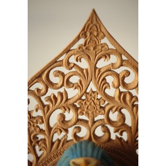 松下武雄作 観音立像 仏教美術彩色木彫　X310 