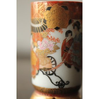 鏑木製 九谷 毛筆彩色 茶巾筒　P265 