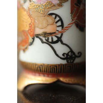 鏑木製 九谷 毛筆彩色 茶巾筒　P265 