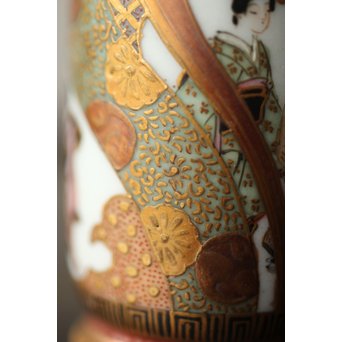 鏑木製 九谷 毛筆彩色 茶巾筒　P265 