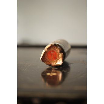 鏑木製 九谷 毛筆彩色 茶巾筒　P265 