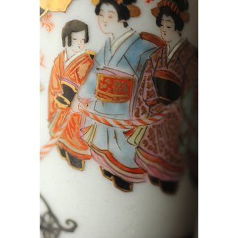 鏑木製 九谷 毛筆彩色 茶巾筒　P265 