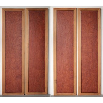 マホガニー玉杢/泡杢 一枚板欄間 4枚1組　R0124Y