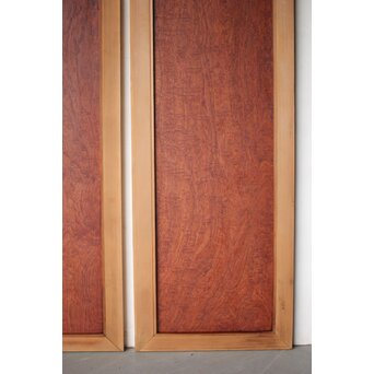 マホガニー玉杢/泡杢 一枚板欄間 4枚1組　R0124Y 