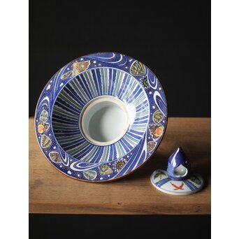 二代 上出喜山 九谷貝尽蓋物　P268 