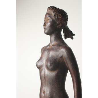 佐藤健次郎 「太陽の子」ブロンズ 共箱 タトウ付　M277 