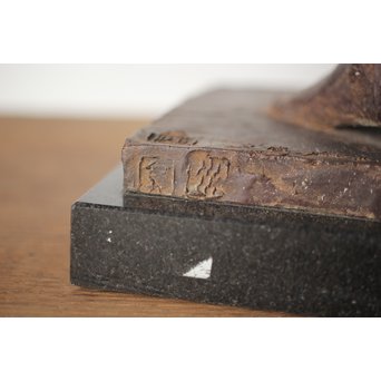 佐藤健次郎 「太陽の子」ブロンズ 共箱 タトウ付　M277 