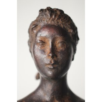 佐藤健次郎 「太陽の子」ブロンズ 共箱 タトウ付　M277 