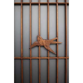 ガラス入 小鳥組子書院 2枚1組　R0125 