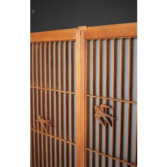 ガラス入 小鳥組子書院 2枚1組　R0125 