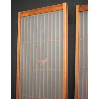 ガラス入 小鳥組子書院 2枚1組　R0125 