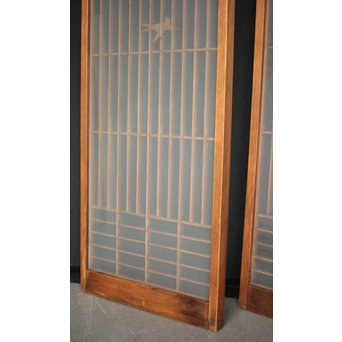 ガラス入 小鳥組子書院 2枚1組　R0125 