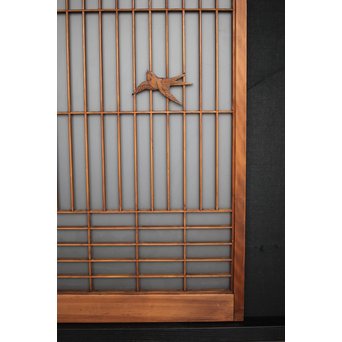 ガラス入 小鳥組子書院 2枚1組　R0125 