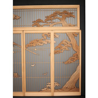 富士 書院欄間 5枚1組　R0127 