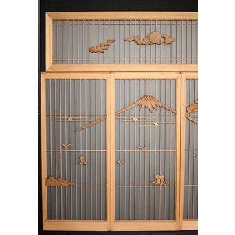 富士 書院欄間 5枚1組　R0127 