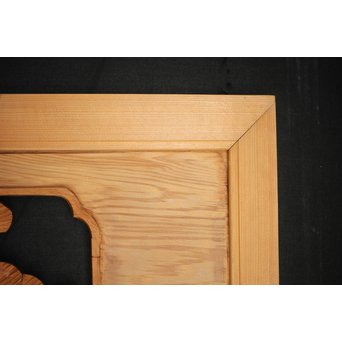 松に鷹 木彫欄間 2枚1組　R0128 